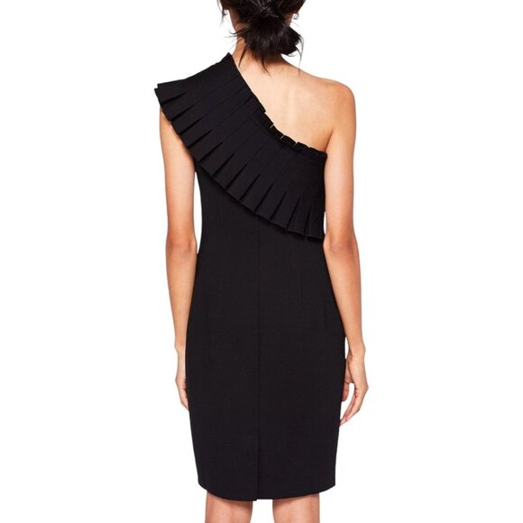 Ted Baker London Black Laylahi  Pleated One Shoulder Dress Size Ted 1 (US 4) NWT - Picture 2 of 16